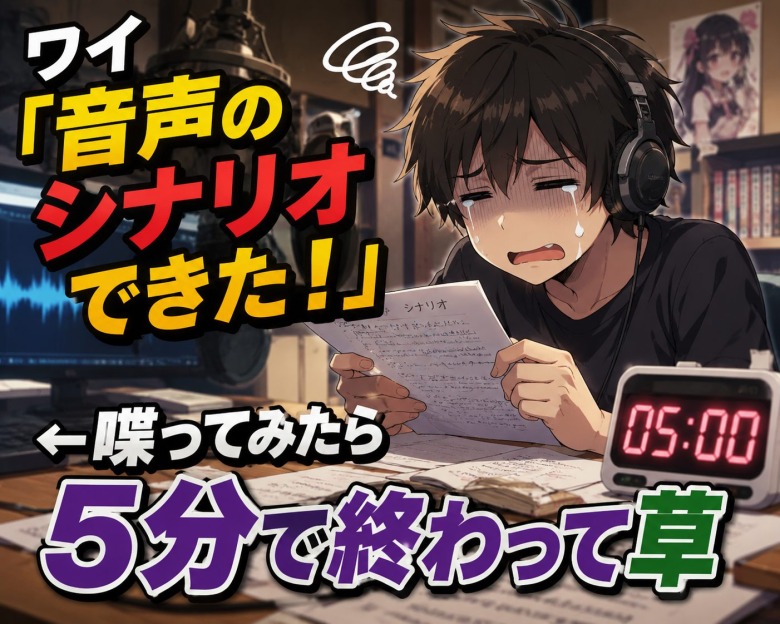 ワイ「エロ音声作品のシナリオできた！」←喋ってみたら5分で終わって草のトップ画像
