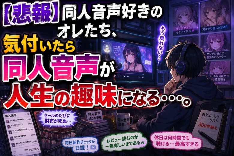 【悲報】同人音声好きのオレたち、気付いたら同人音声が人生の趣味になる・・・。のトップ画像